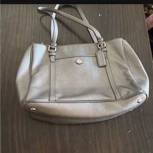 Beautiful pewter Coach purse